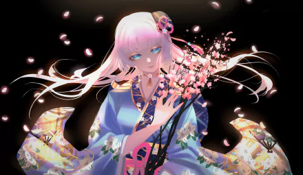white hair blue eyes Kamisato Ayaka (Genshin Impact) video game Genshin Impact HD Desktop Wallpaper | Background Image