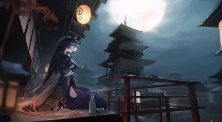 Saga (Arknights) pagoda video game Arknights HD Desktop Wallpaper | Background Image
