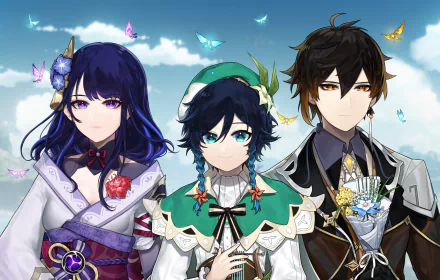 Baal Raiden Shogun (Genshin Impact) Zhongli (Genshin Impact) Venti (Genshin Impact) video game Genshin Impact HD Desktop Wallpaper | Background Image