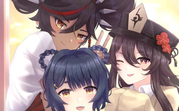 Yanfei (Genshin Impact) Hu Tao Xinyan (Genshin Impact) video game Genshin Impact HD Desktop Wallpaper | Background Image