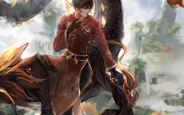Zhongli (Genshin Impact) Rex Lapis video game Genshin Impact HD Desktop Wallpaper | Background Image