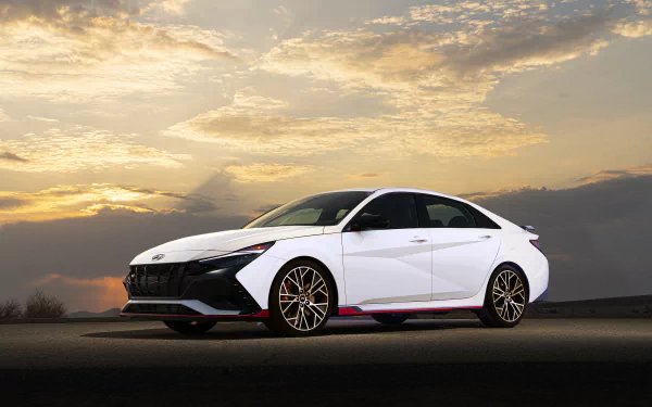  2022 White Hyundai Elantra N (CN7)