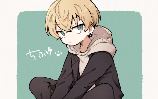 Chifuyu Matsuno from Tokyo Revengers depicted in anime style, featured as an HD PC desktop wallpaper with a calm, muted background.