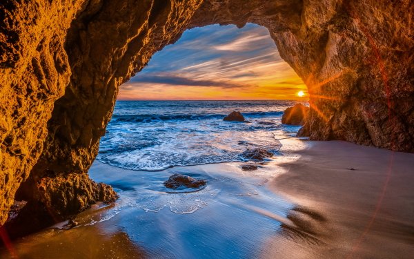 Earth Sunrise Horizon Cave HD Wallpaper | Background Image