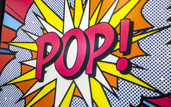 Colorful HD pop art desktop wallpaper featuring a vibrant 'POP!' comic book explosion design for a fun background.
