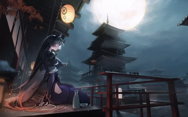 Saga (Arknights) pagoda video game Arknights HD Desktop Wallpaper | Background Image