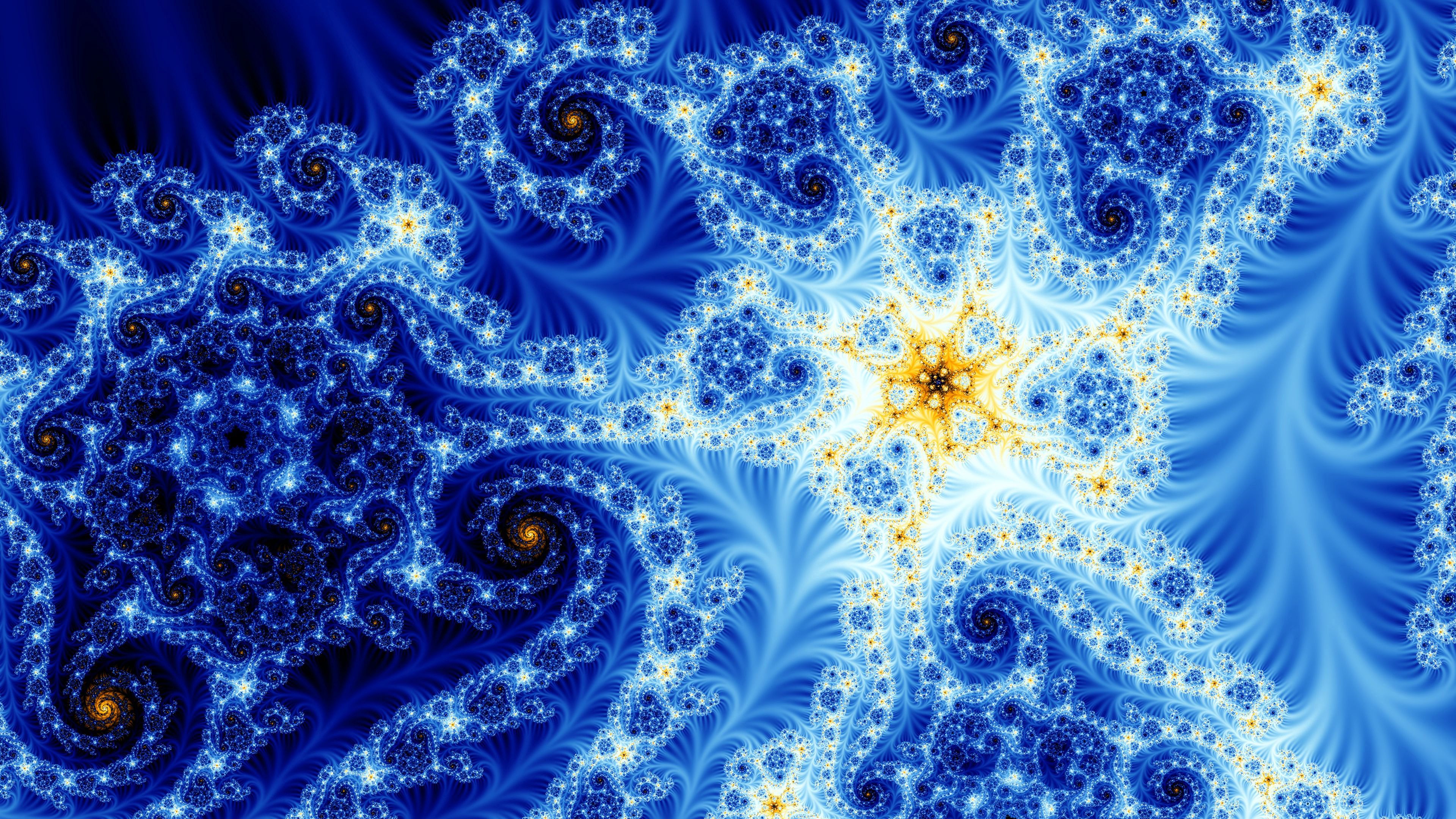 Blue Fractal Desktop Wallpaper