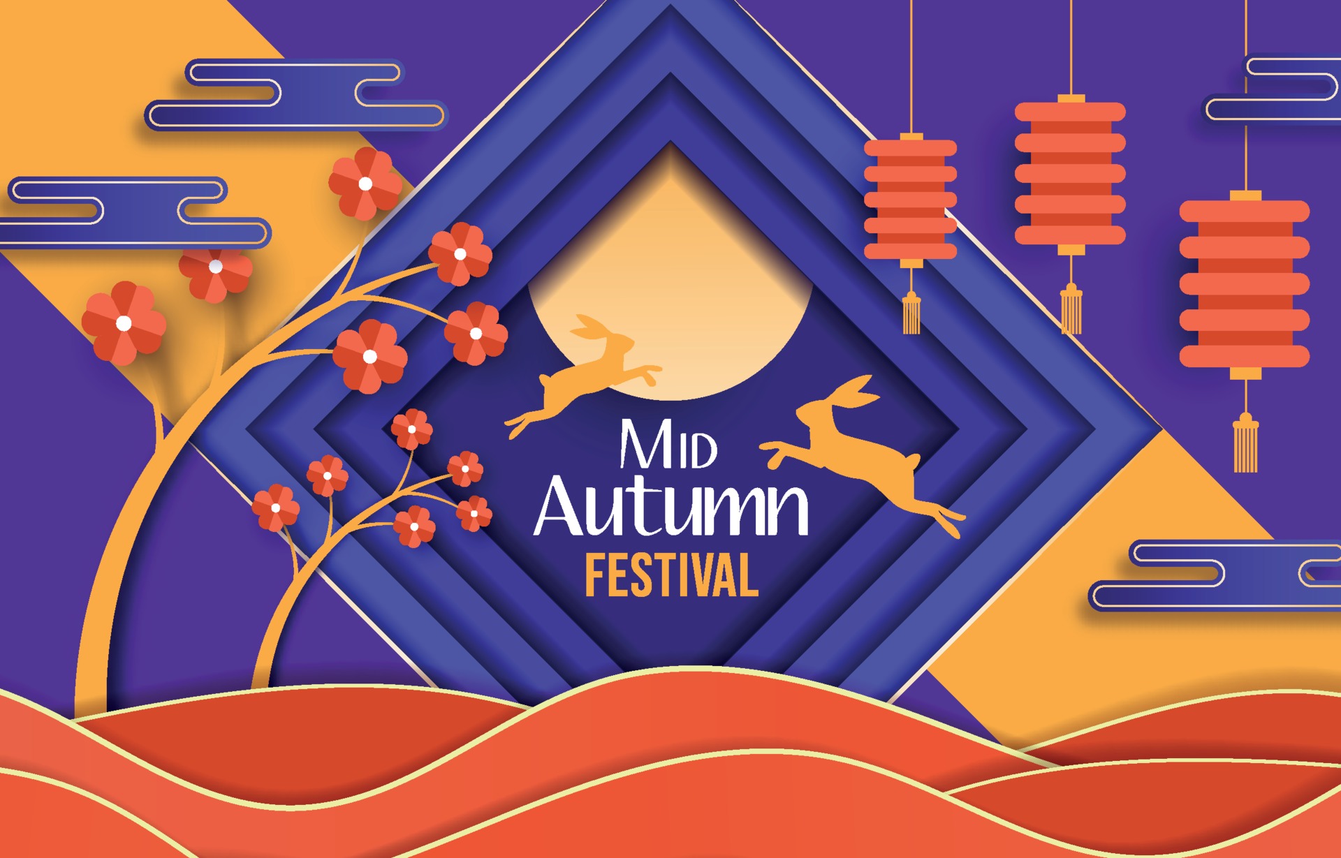 Download Moon Festival Holiday Mid-Autumn Festival 4k Ultra HD Wallpaper