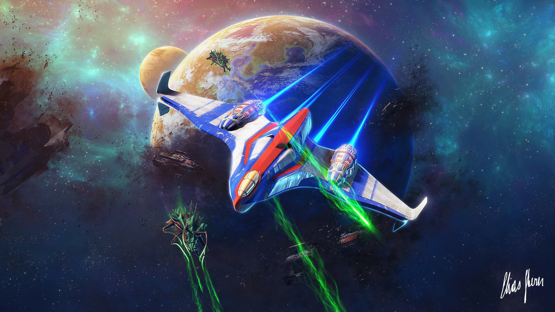 Download Sci Fi Spaceship HD Wallpaper by Elias Stern | 1920x1080 ...