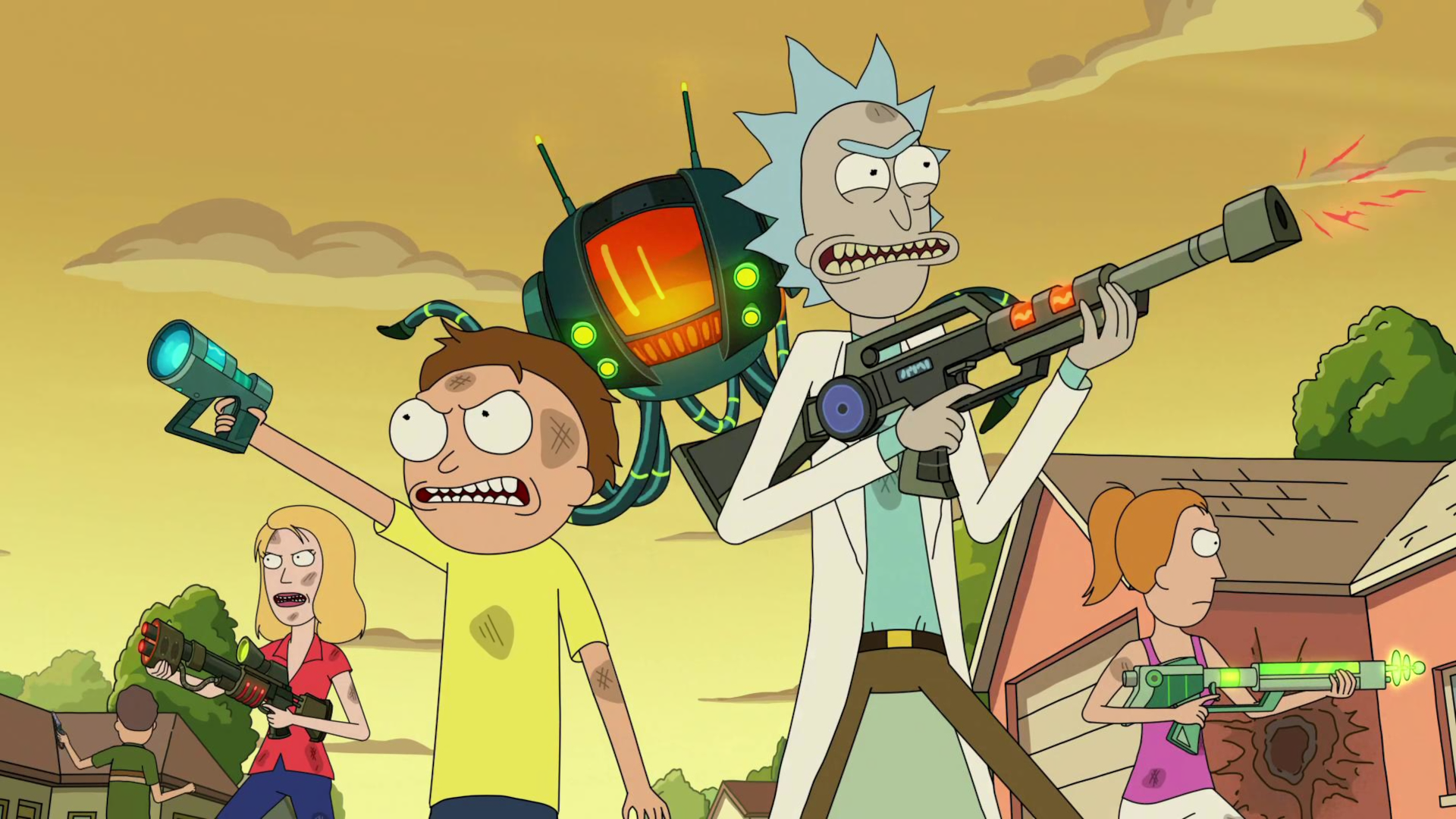 Download Beth Smith Summer Smith Morty Smith Rick Sanchez TV Show Rick And Morty HD Wallpaper