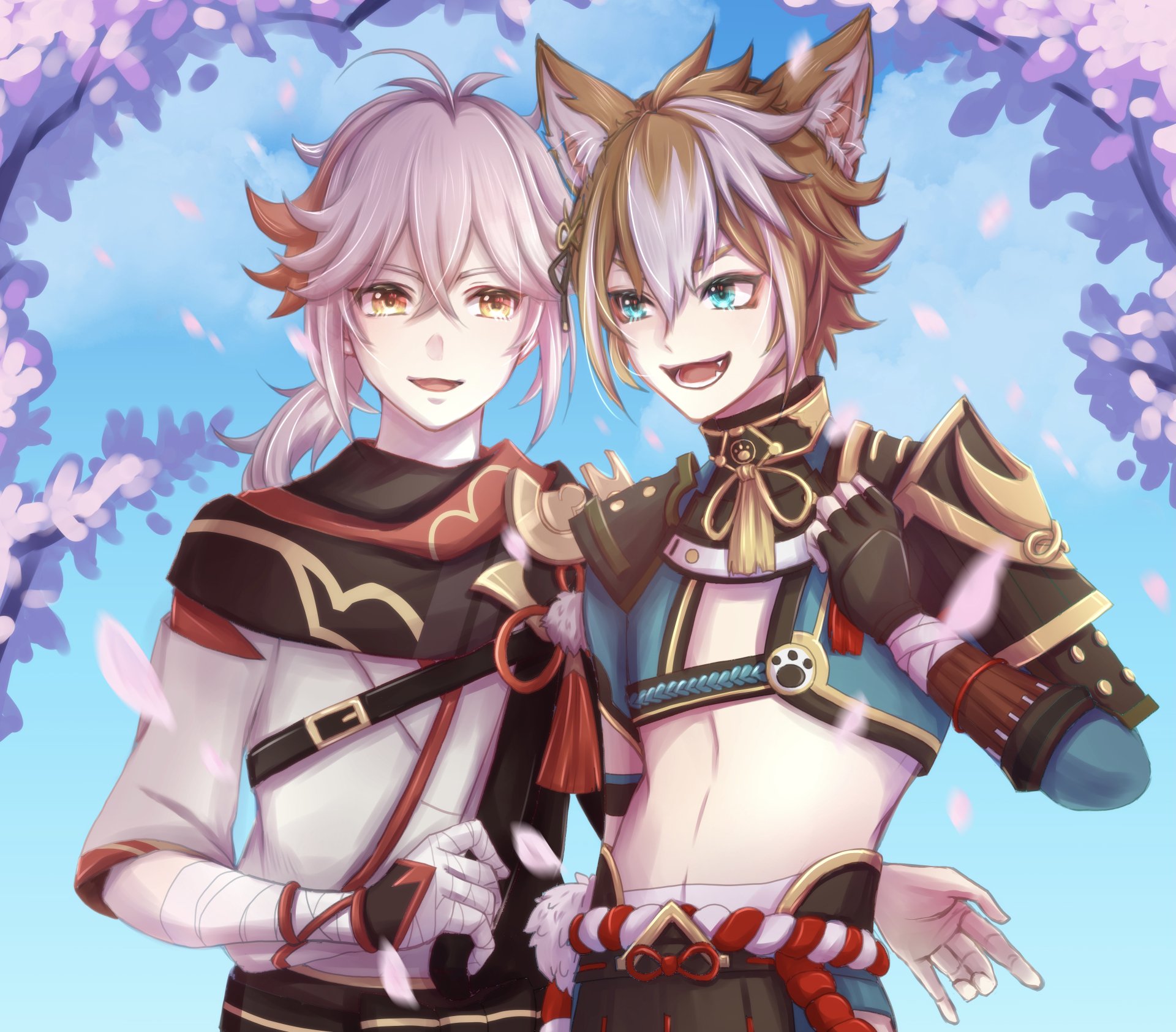 Download Kaedehara Kazuha (Genshin Impact) Gorou (Genshin Impact) Video Game Genshin Impact 4k Ultra HD Wallpaper by モッぴい