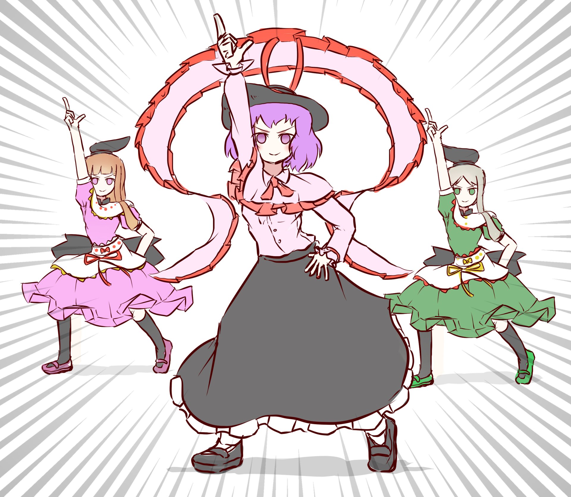 Download Satono Nishida Mai Teireida Iku Nagae Anime Touhou HD Wallpaper by 煮込らし化