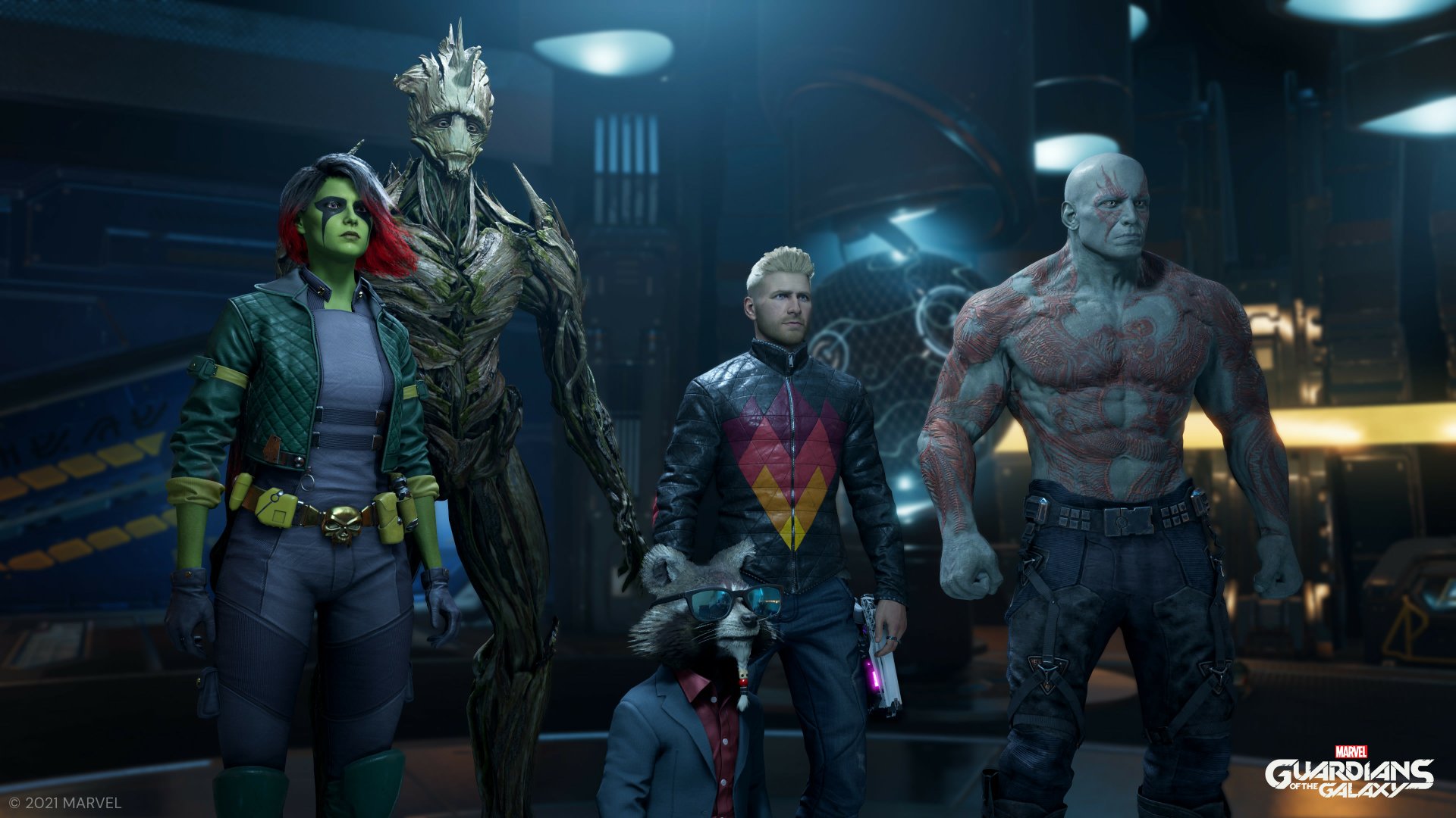 Download Rocket Raccoon Drax The Destroyer Groot Gamora Video Game Marvel's Guardians Of The Galaxy 4k Ultra HD Wallpaper