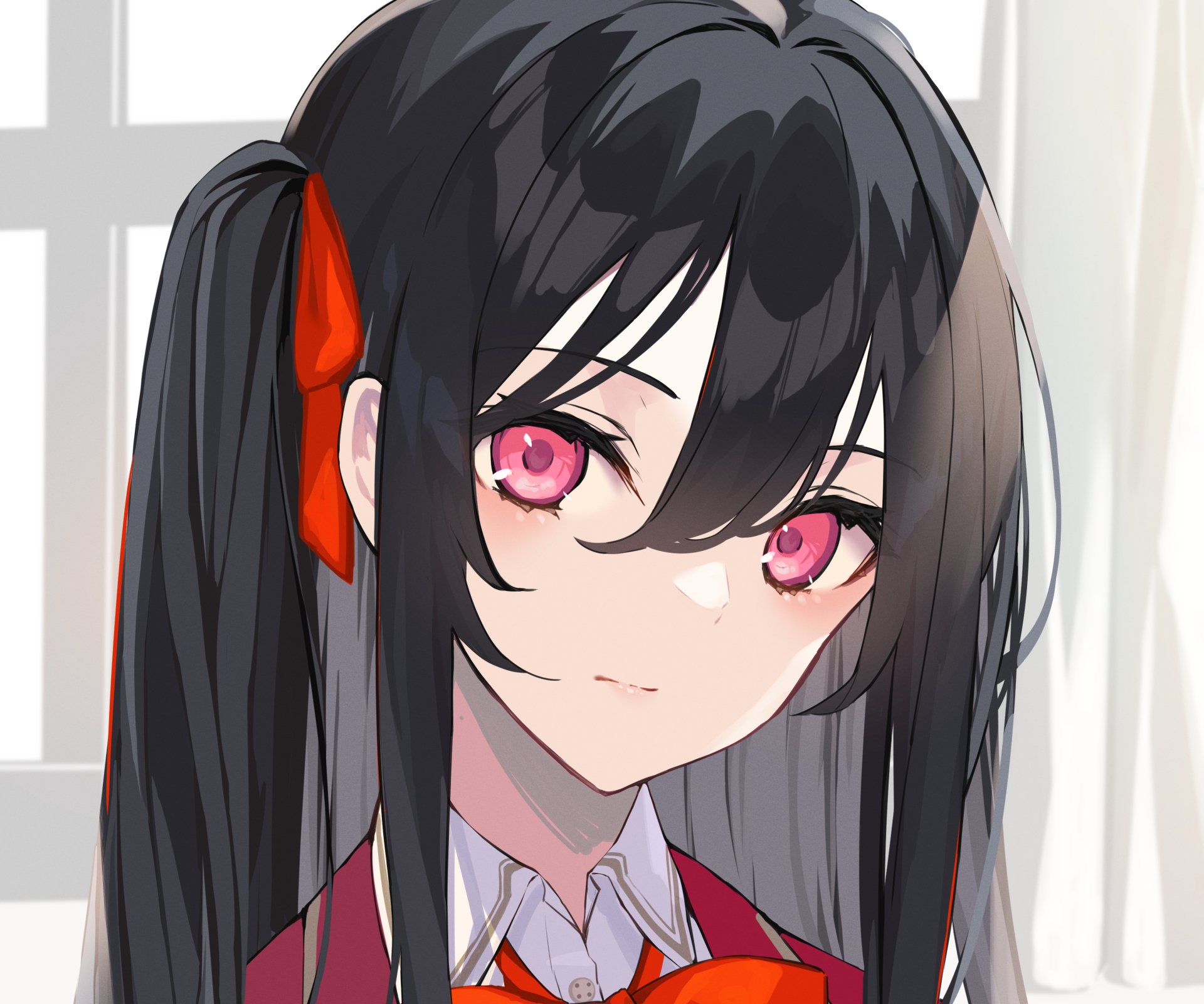 Download Pink Eyes Face Anime Girl Anime Girl HD Wallpaper