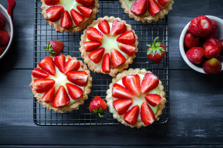 tartlet strawberry food dessert HD Desktop Wallpaper | Background Image