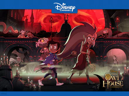 Hooty (The Owl House) Kikimora (The Owl House) Hunter (The Owl House) The Golden Guard Willow Park Gus Porter Amity Blight Lilith Clawthorne King Clawthorne Eda Clawthorne Luz Noceda TV Show The Owl House HD Desktop Wallpaper | Background Image