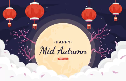 Moon Festival holiday Mid-Autumn Festival HD Desktop Wallpaper | Background Image
