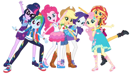 Fluttershy (My Little Pony) Rainbow Dash Applejack (My Little Pony) Pinkie Pie Rarity (My Little Pony) Sunset Shimmer Sci-Twi (My Little Pony) TV Show My Little Pony: Equestria Girls HD Desktop Wallpaper | Background Image