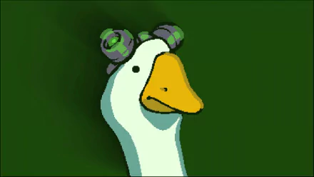 HD desktop wallpaper featuring the character Mighty Goose against a green background.