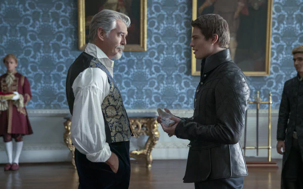 Pierce Brosnan Nicholas Galitzine movie Cinderella (2021) HD Desktop Wallpaper | Background Image