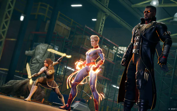 Nico Minoru Carol Danvers Captain Marvel Blade (Marvel Comics) video game Marvel's Midnight Suns HD Desktop Wallpaper | Background Image