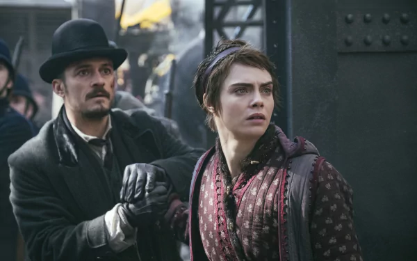 Vignette Stonemoss Rycroft Philostrate Cara Delevingne Orlando Bloom TV Show Carnival Row HD Desktop Wallpaper | Background Image