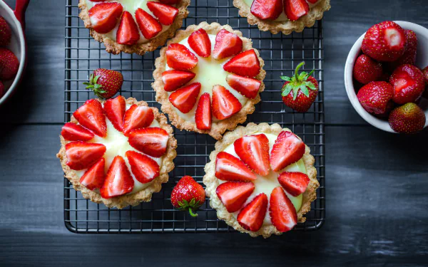 tartlet strawberry food dessert HD Desktop Wallpaper | Background Image
