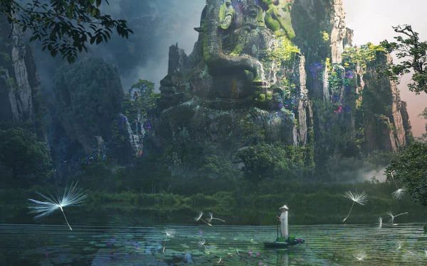 Ganesh fantasy statue HD Desktop Wallpaper | Background Image