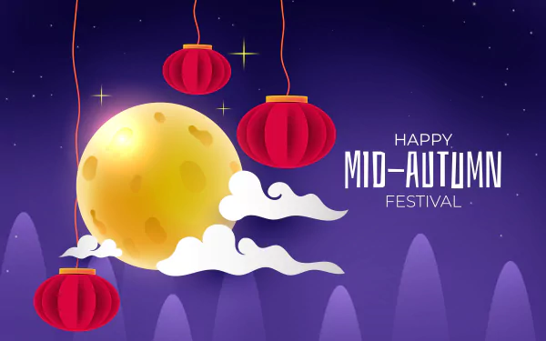 Moon Festival holiday Mid-Autumn Festival HD Desktop Wallpaper | Background Image