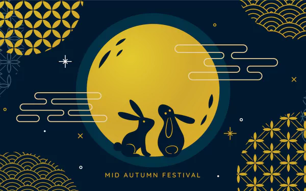 Moon Festival holiday Mid-Autumn Festival HD Desktop Wallpaper | Background Image