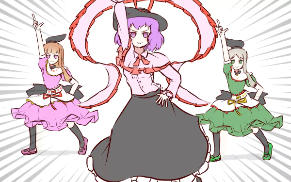 Satono Nishida Mai Teireida Iku Nagae Anime Touhou HD Desktop Wallpaper | Background Image