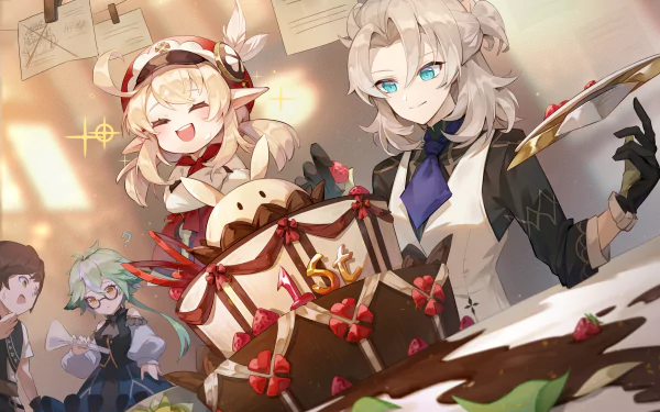 Sucrose (Genshin Impact) Klee (Genshin Impact) Albedo (Genshin Impact) video game Genshin Impact HD Desktop Wallpaper | Background Image