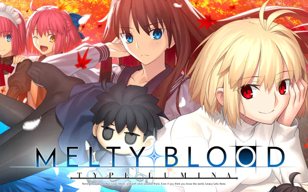 HD desktop wallpaper featuring characters from Melty Blood: Type Lumina game with vibrant artwork.