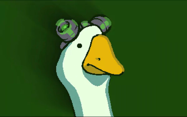 HD desktop wallpaper featuring the character Mighty Goose against a green background.