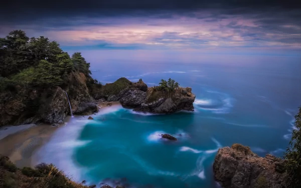 coast Julia Pfeiffer Burns park McWay Falls California nature big sur HD Desktop Wallpaper | Background Image
