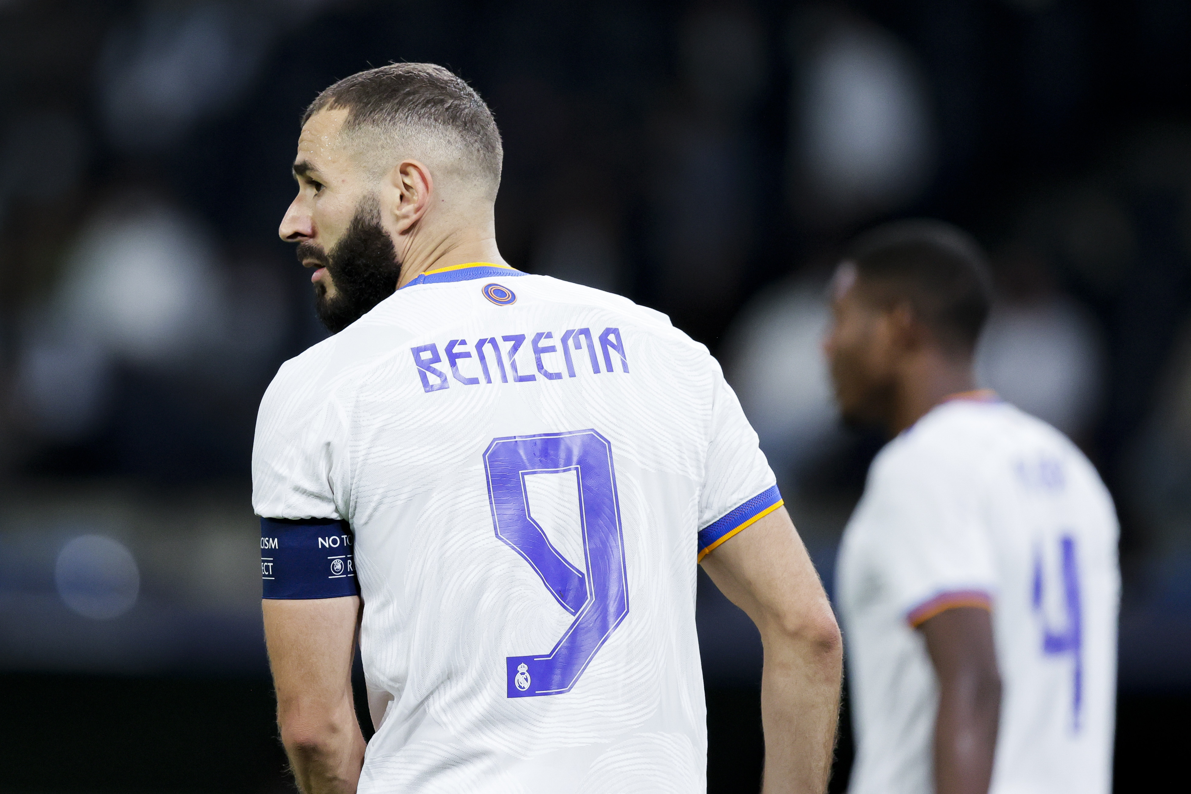 Real Madrids AlgerianFrench striker Karim Benzema celebrates on the green  grass of the stadium after the goal 4K wallpaper download