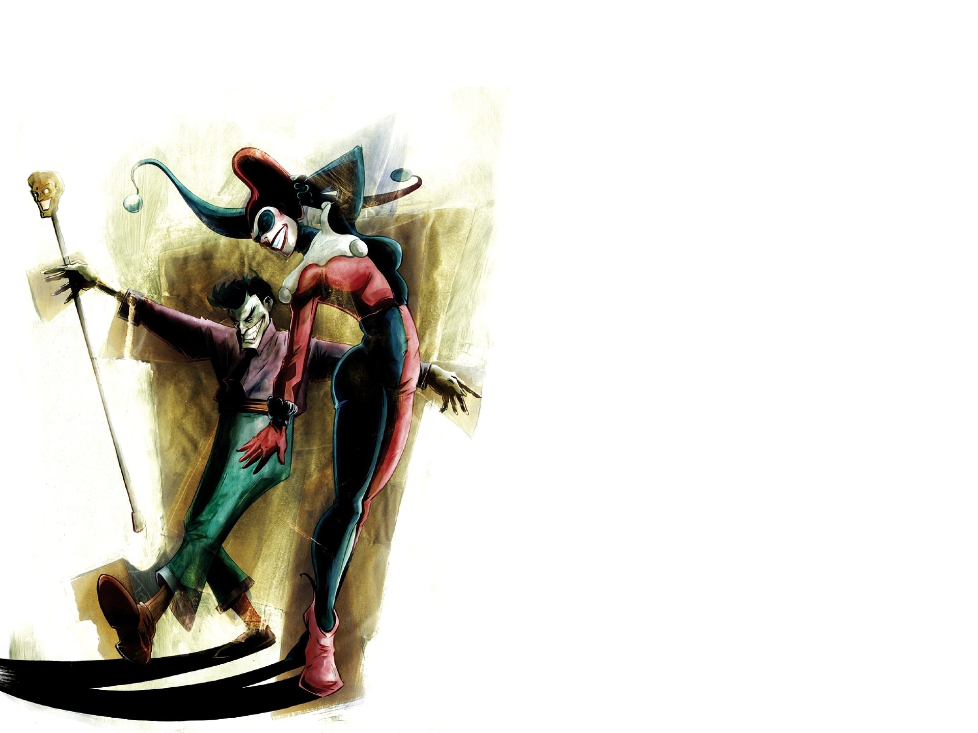 Joker and Harley Quinn in HD desktop wallpaper.