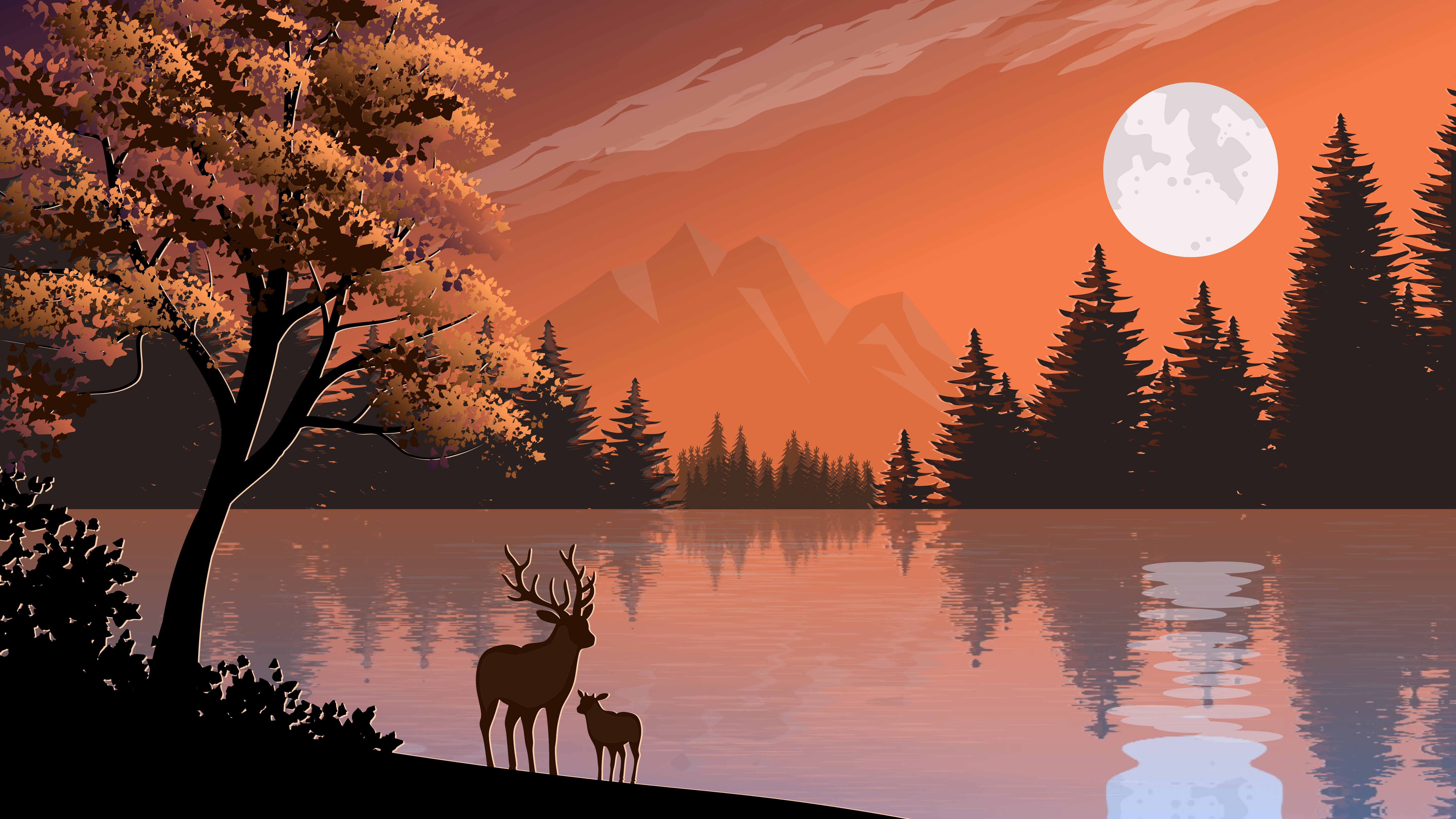 Deer 4k Ultra HD Wallpaper by aalmeidah