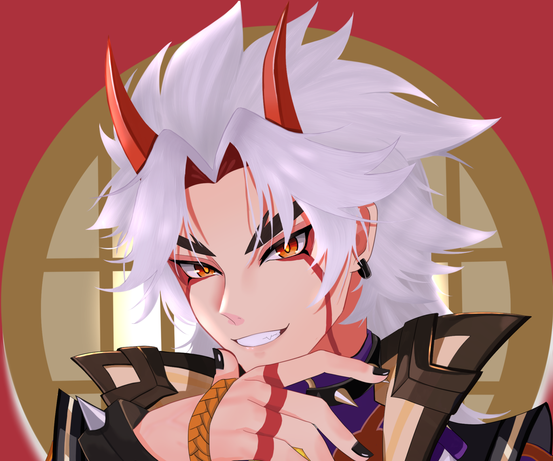 Download Arataki Itto Video Game Genshin Impact HD Wallpaper