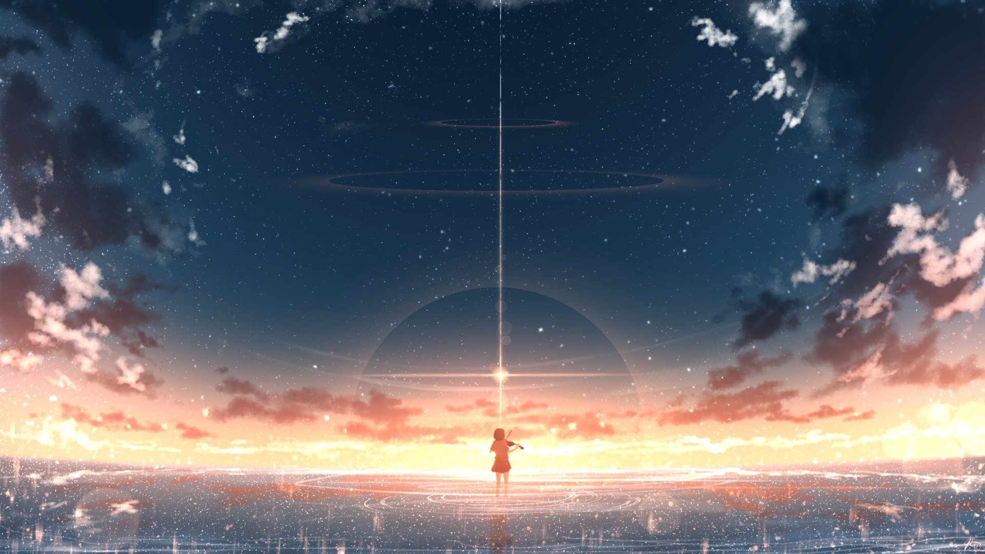Anime Sunrise Hd Wallpaper