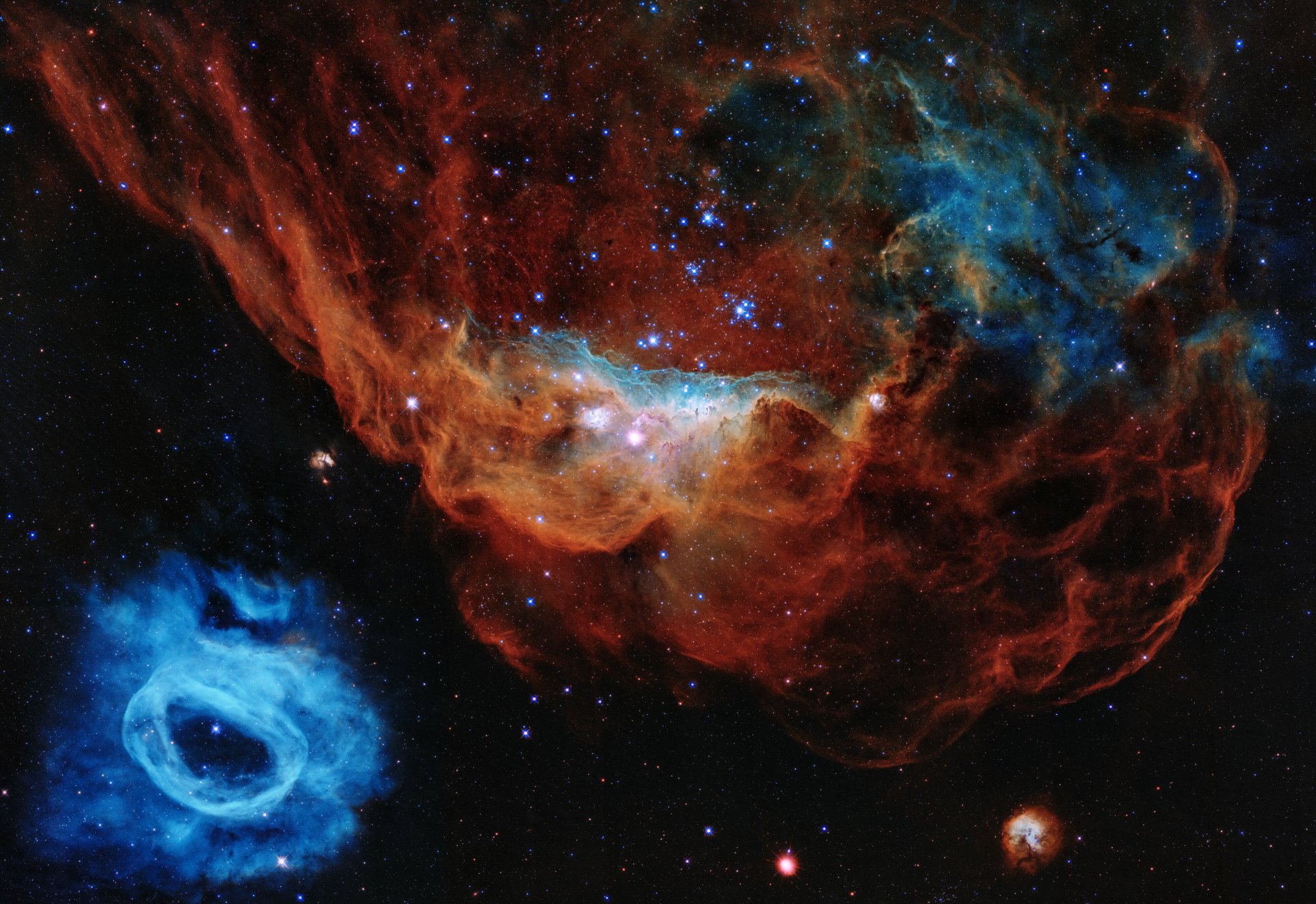 HD desktop wallpaper featuring a stunning sci-fi nebula scene in space, showcasing vibrant stars and cosmic clouds.