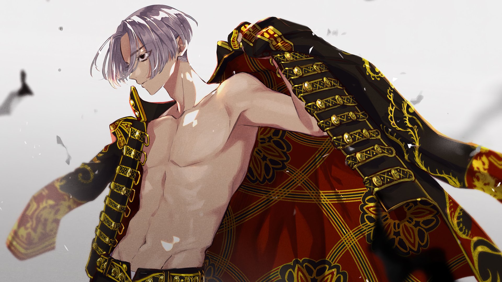Mikey Manjiro Sano from Tokyo Revengers stands confidently with his jacket draped over his shoulders in this detailed 4K Ultra HD anime desktop wallpaper.