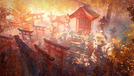 shrine fantasy temple HD Desktop Wallpaper | Background Image
