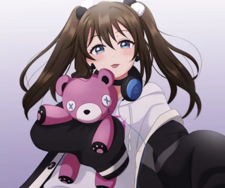 teddy bear Shizuku Osaka Anime Love Live! Nijigasaki High School Idol Club HD Desktop Wallpaper | Background Image