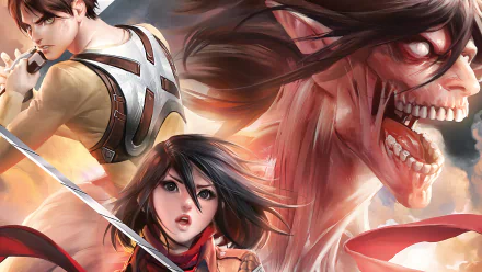 titan Mikasa Ackerman Eren Yeager Anime Attack on Titan Eren & Mikasa HD Desktop Wallpaper | Background Image