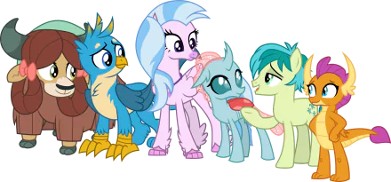 Yona (My Little Pony) Smolder (My Little Pony) Gallus (My Little Pony) Sandbar (My Little Pony) Ocellus (My Little Pony) Silverstream (My Little Pony: Friendship is Magic) TV Show My Little Pony: Friendship Is Magic HD Desktop Wallpaper | Background Image
