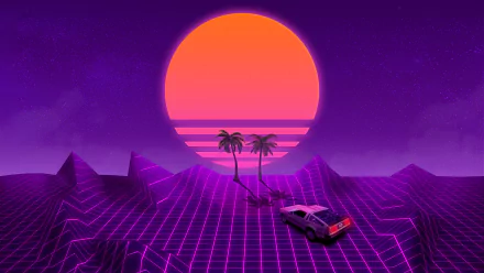 retrowave artistic synthwave HD Desktop Wallpaper | Background Image