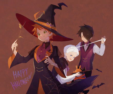 Norman (The Promised Neverland) Emma (The Promised Neverland) Ray (The Promised Neverland) Anime The Promised Neverland HD Desktop Wallpaper | Background Image