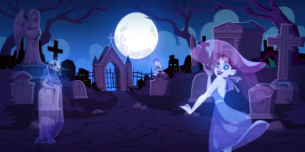 grave cemetery moon night dark ghost HD Desktop Wallpaper | Background Image