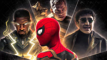 Peter Parker Doctor Octopus Electro (Marvel Comics) Sandman (Marvel Comics) spider man movie Spider-Man: No Way Home HD Desktop Wallpaper | Background Image